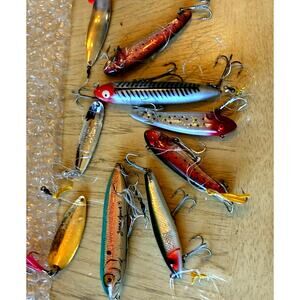 VTG Heddon Fishing Lures Zara Spook Tiny Torpedo Mixed Colors Tackle Box Find 10